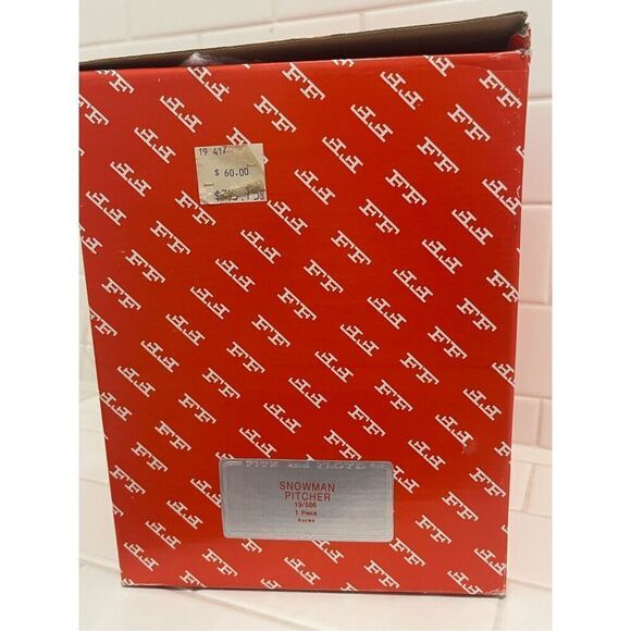 Vintage Fitz and Floyd Snowman Holiday Pitcher (original box) - Picture 8 of 8